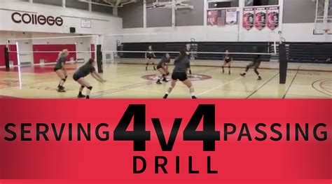 4 V 4 Serving And Passing Drill The Art Of Coaching Volleyball