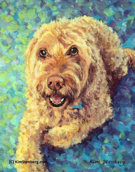 Goldendoodle Custom Pet Dog Portrait Oil Commission