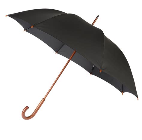 Stylish Gentlemens Black Crook Umbrella With Wooden Crook Style Handle In 2022 Umbrella