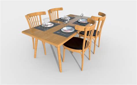 Dining Table 3d Model Max Obj Fbx C4d Blend Dae