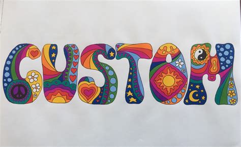 Custom Psychedelic Name Art 7 To 12 Letters Etsy India