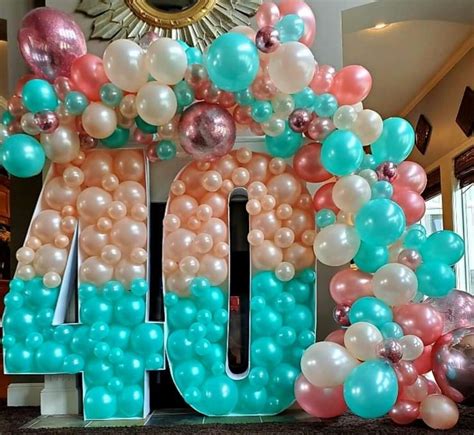 40 Balloons Number Balloons Party Balloons Balloon Diy 40th