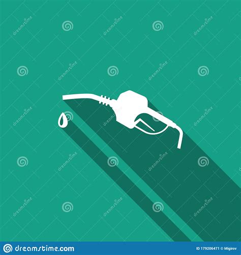 Gasoline Pump Nozzle Icon Isolated With Long Shadow Fuel Pump Petrol