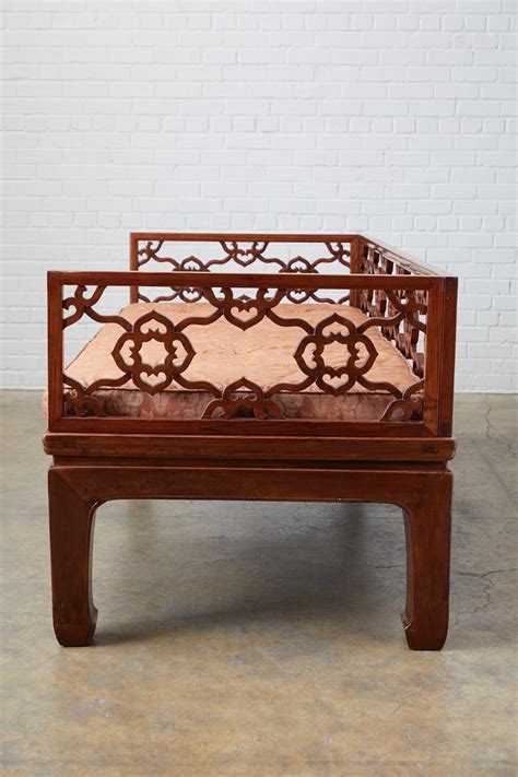 Chinese Ming Style Carved Daybed With Grasscloth At 1stdibs