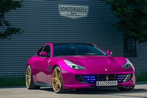 Purple Ferrari Gtc4lusso On Gold Vossen Wheels Has All The Opulence