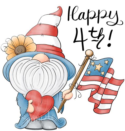 Happy 4th Of July Gnome Png Clipart Commercial Use Instant Etsy Australia