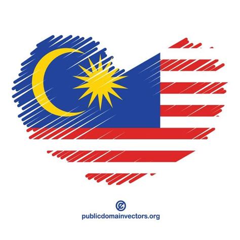 Bendera malaysia berbagai bentuk cara buat bendera malaysia bentuk hati guna microsoft word Library of bendera malaysia black and white library png ...