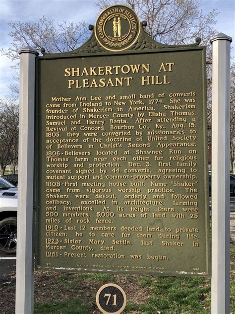 Shakertown At Pleasant Hill Historical Marker