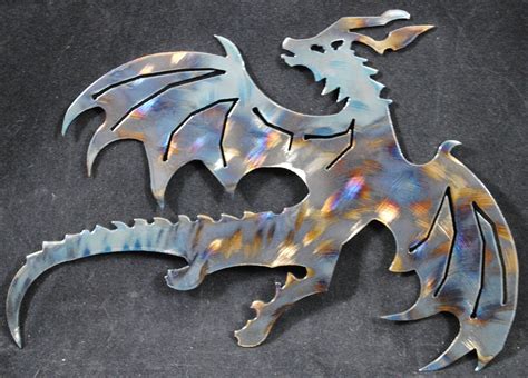 Dragon Flying Dragon Metal Dragon Wall Art Fantasy Metal Etsy