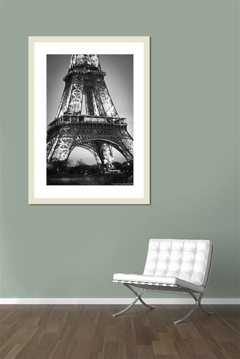Paris Black And White Eiffel Tower Night Prints 8x10 Black Etsy