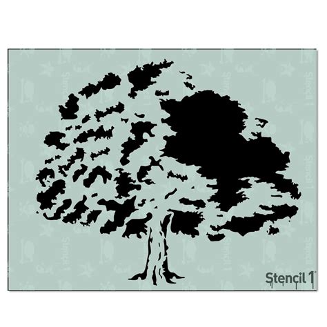 Oak Tree Stencil Reusable Craft And Diy Stencils S101127 Etsy