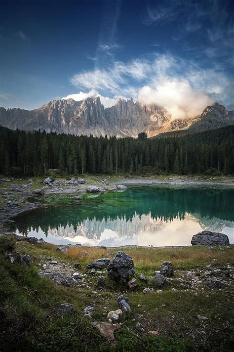 Karersee Lake And Dolomites In The By Sankai
