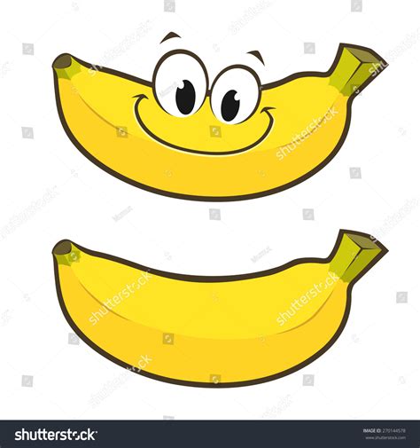 Vector Illustration Smiling Cartoon Banana Stock Vector 270144578