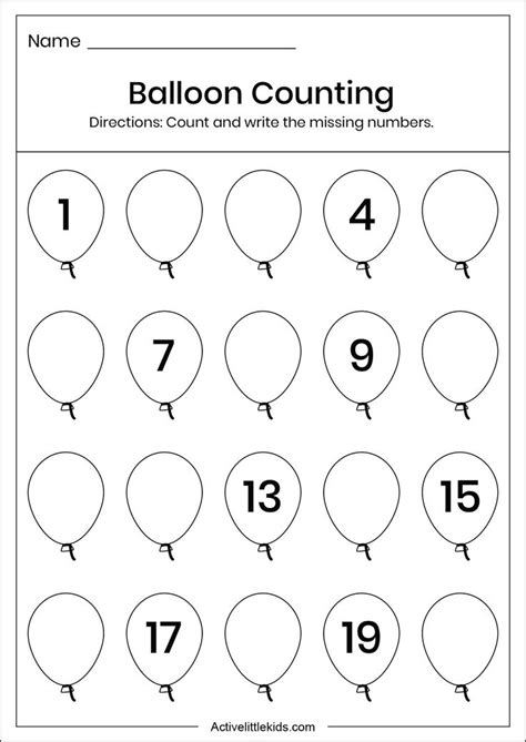 Balloon Counting Worksheet In 2022 Counting Worksheets Preschool