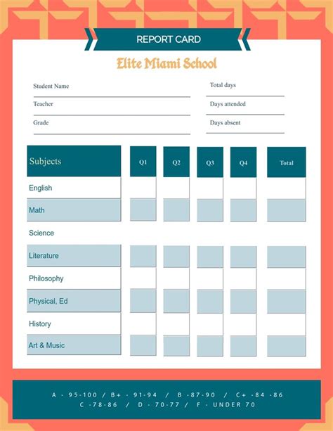 School Report Card Template Visme With Report Card Format Template