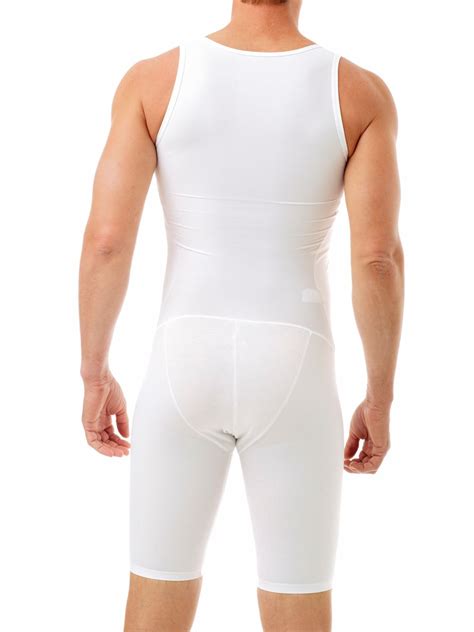 Mens Compression Bodysuit Shaper Girdle For Gynecomastia Belly Fat And Thighs No Rear Zipper