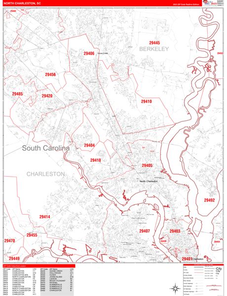 North Charleston South Carolina Zip Code Maps Red Line