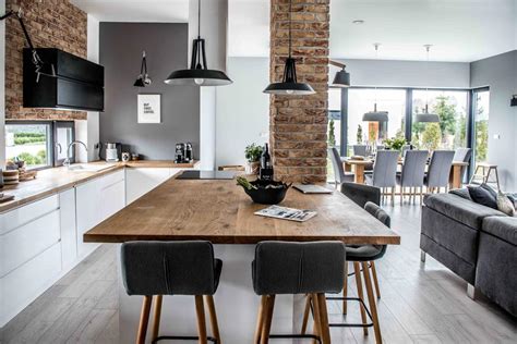 Modern L Shaped Kitchen And Dining Space In Shades Of Grey Digsdigs