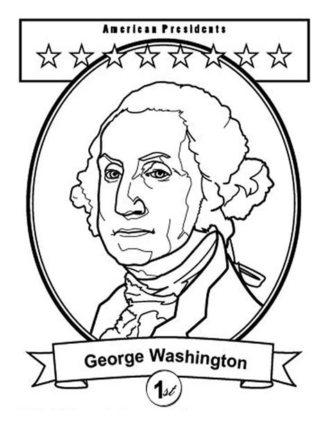 President George Washington Coloring Pages Free Printable