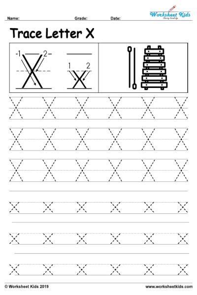 Letter X Alphabet Tracing Worksheets Alphabet Worksheets Free Letter