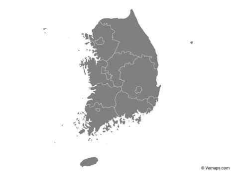 South Korea Map Vector / Vector Map Of South Korea High Detailed