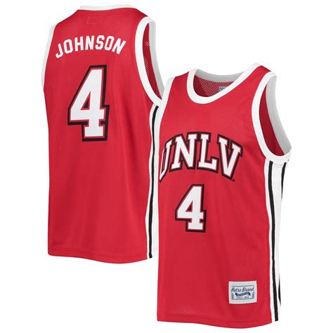 Mens Original Retro Brand Larry Johnson Red Unlv Rebels Commemorative