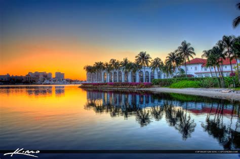 Flagler Museum Sunset Waterway West Palm Beach Hdr Photography By