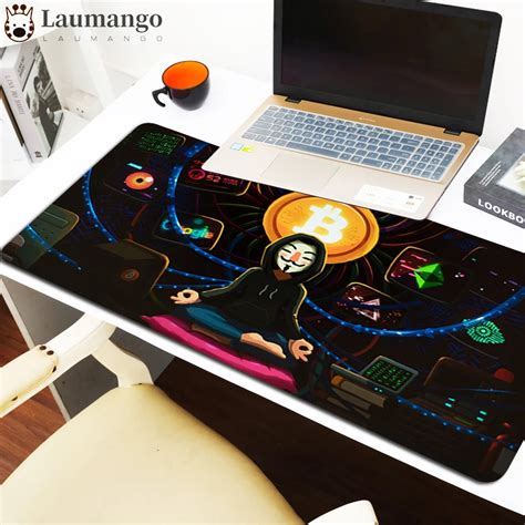 Bitcoin Pad On The Table Mousepad Anime Sex Mouse Pad Xl Gaming Laptop Mat Deskpad Mouse Mats