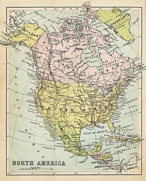 North America Map 1880 Photograph By Select Photos