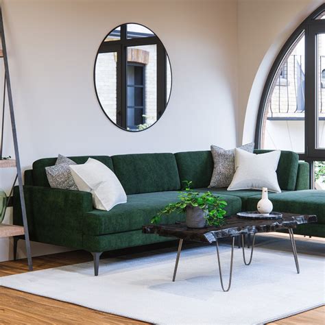 Because we had a lot more space, we decided to use the basement as. Living Room Inspiration: Emerald Green and Earthy Tones