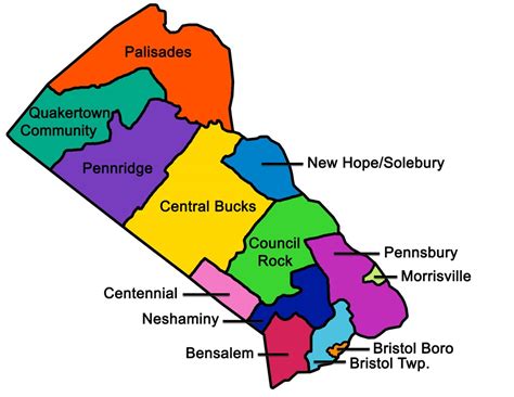 Bucks County Pa Map With Cities Map Of Pennsylvania C
