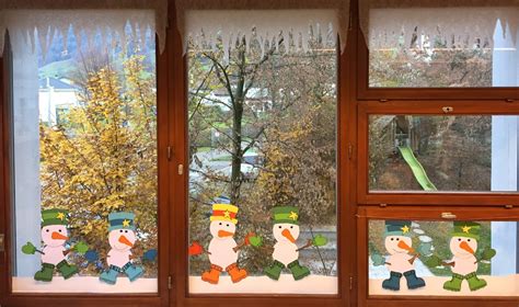 Bastelideen winter klasse 4 : KLASSENKUNST: Fensterdeko Schneemänner