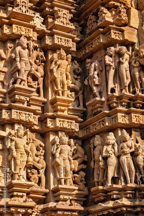 Sculptures On Khajuraho Temples Stock Photo Adobe Stock