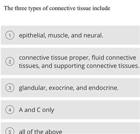 Answered The Three Types Of Connective Tissue Anatomy And