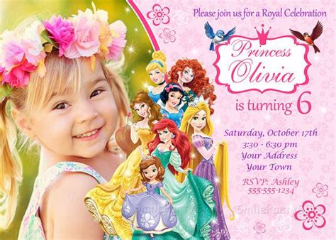 Editable Disney Princess Birthday Invitation Print At Home Bobotemp