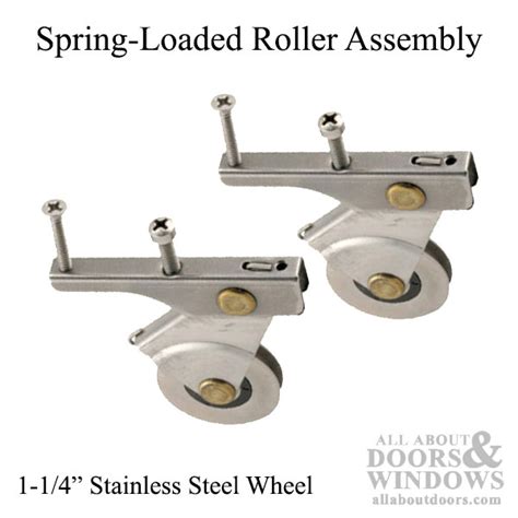 Stainless Steel Spring Loaded Roller Assembly With 1 14 Inch Wheel