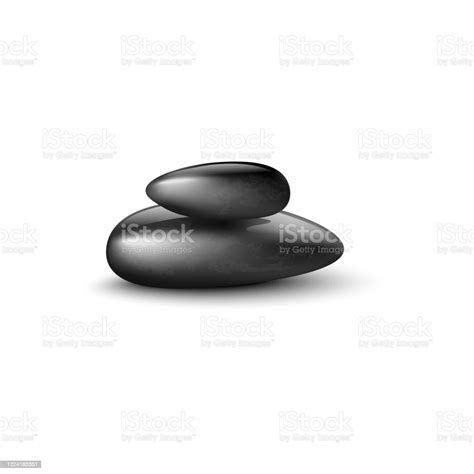 Spa Relaxing Massage Stones Template Realistic Vector Illustration Isolated Stock Illustration