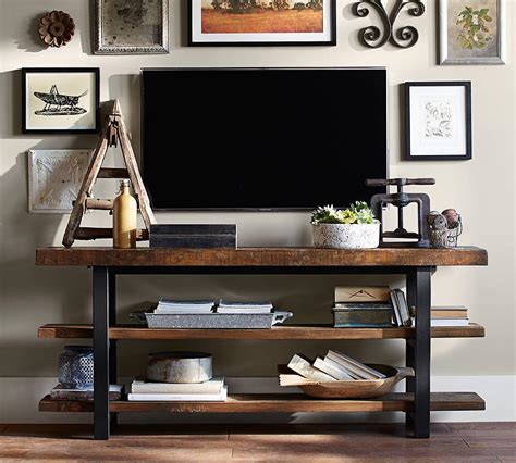 Griffin Reclaimed Wood Media Console Pottery Barn Au