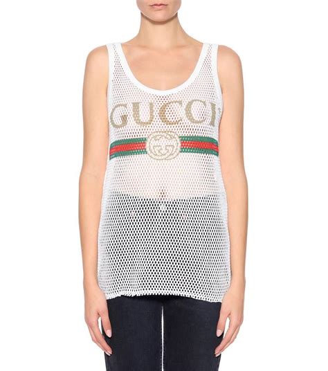 Gucci Mesh Cotton Tank Top Modesens