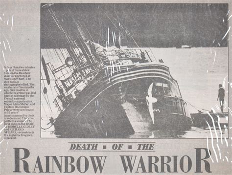 Rainbow Warrior Newspaper Articles — National Museum Of The Royal New