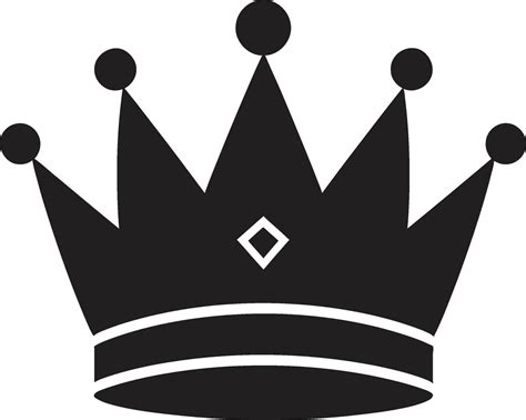 Monarchs Insignia Black Crown Vector Icon Elegance In Black Crown