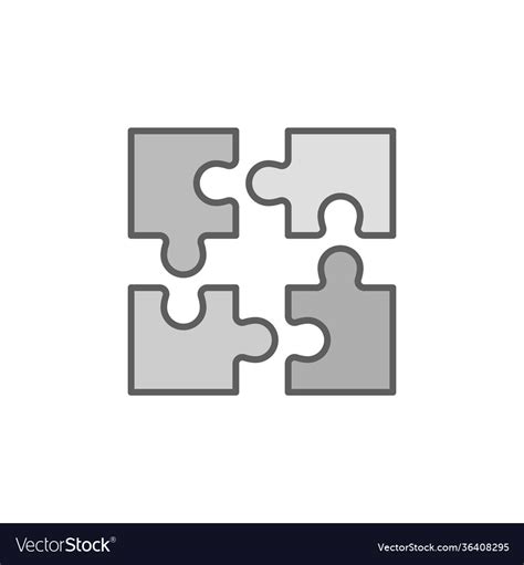 Four Puzzle Pieces Concept Icon Royalty Free Vector Image