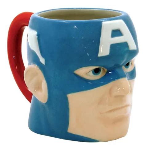 icup marvel captain america 3 d molded head ceramic mug pulg meses sin intereses