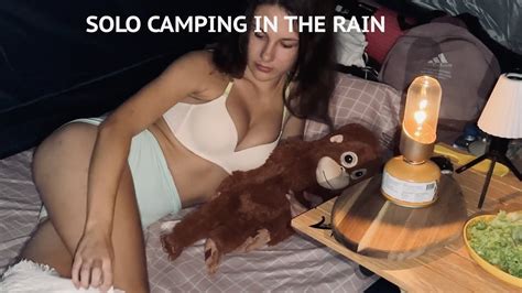 Solo Overnight Camping In The Rain Relaxing In The Tent With The Satisfying Sound Of Nature