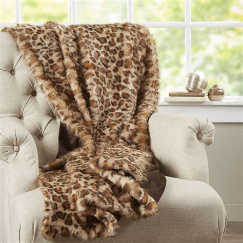 House Of Hampton Phyle Leopard Print Faux Fur Throw And Reviews Wayfair