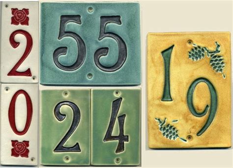 Handcrafted Two Digit Ceramic House Number Tile Address Plaque Etsy