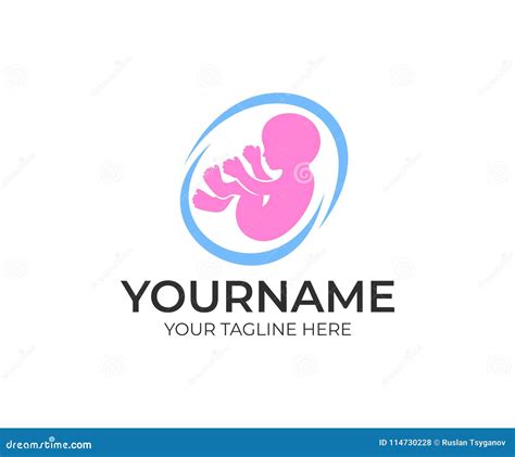 Embryo Baby And Fetus Inside Mom S Belly Logo Template Child In The