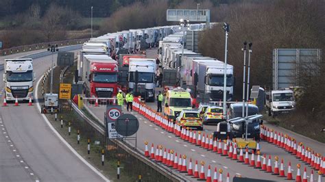 Operation Brock Lorry Controls To Avoid Post Brexit Disruption Around Port Of Dover In Kent To