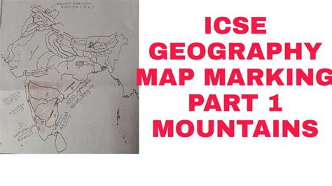 Icse Class Geography Map Marking Part Mountains And Plateaus Youtube