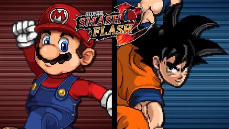Super Smash Flash 2 Mario Vs Goku Youtube